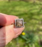 Silver and square brown sapphire ring U.K. size M - Image 4
