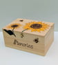 Sunflowers wooden memory box,  keepsake box, pyrography decorative storage  - Image 5