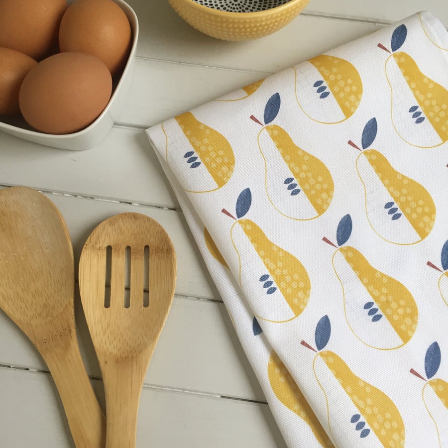 Yellow Pear Tea Towel