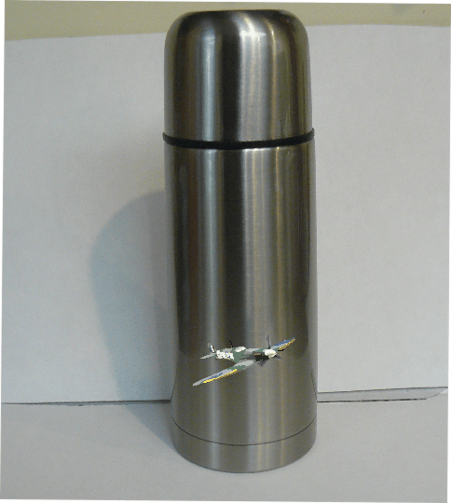 spifire design ,stainless steel, flask,RAF spitfire.RAF vintage plane 