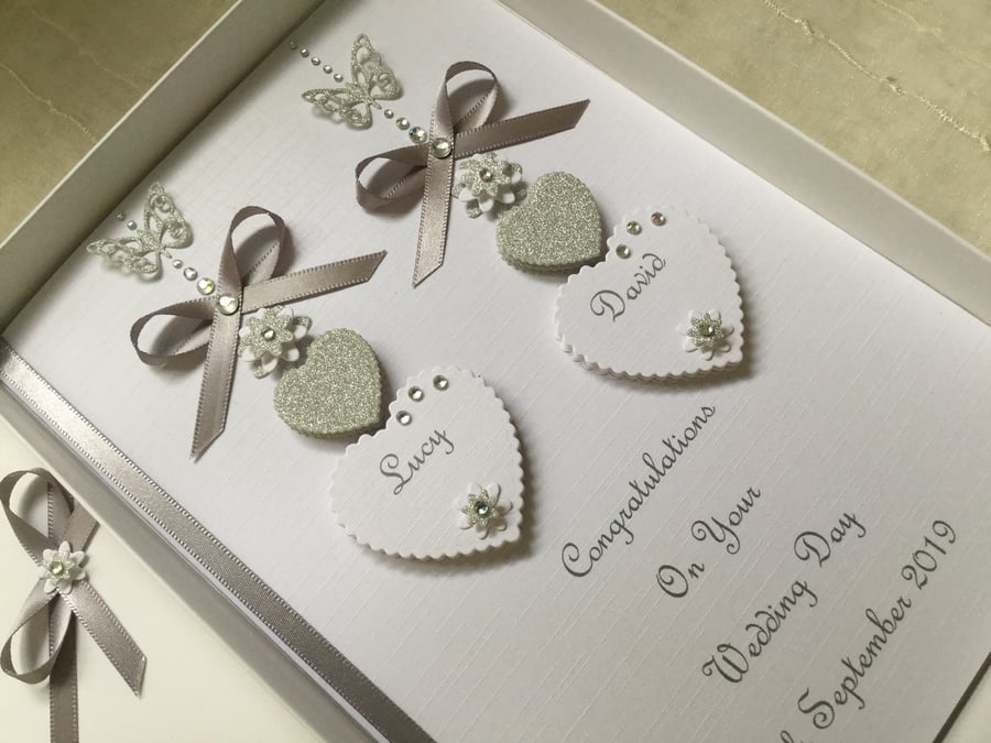 Personalised Handmade Wedding Day Card Son Daughter Engagement Anniversary 