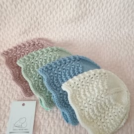 Hand knitted traditional bonnet 