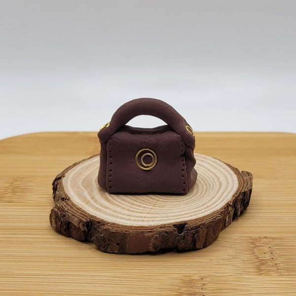 Handmade Polymer Clay Handbag, Miniature Dollhouse Accessory, 1:12 Scale Purse