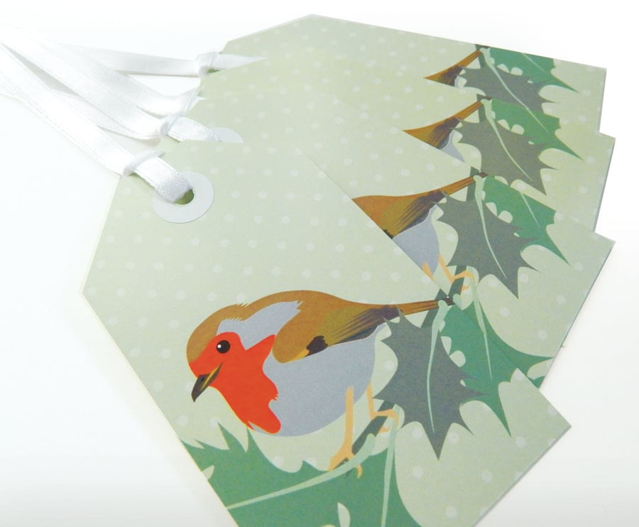 Robin & Holly Christmas Gift Tags