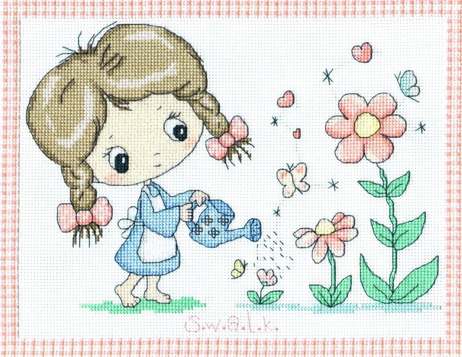 SWALK - it takes a long time to grow an old friend cross stitch kit.