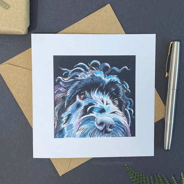 Black Cockapoo Card - Blank for any occasion.