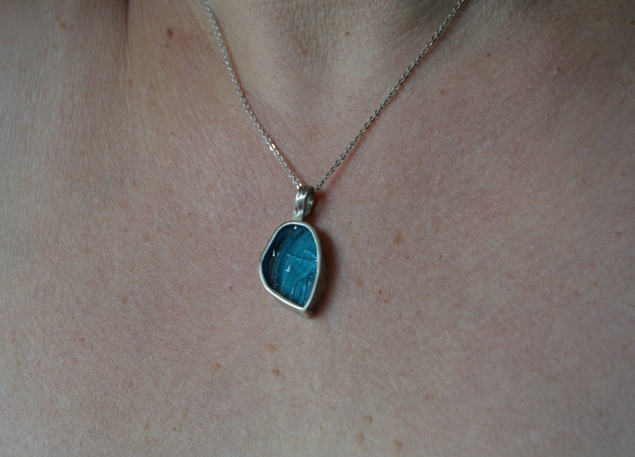 Blue glass pendant