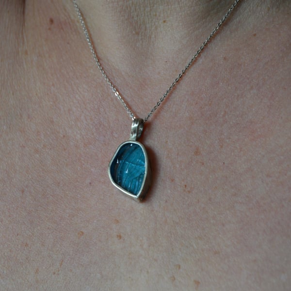 Blue glass pendant