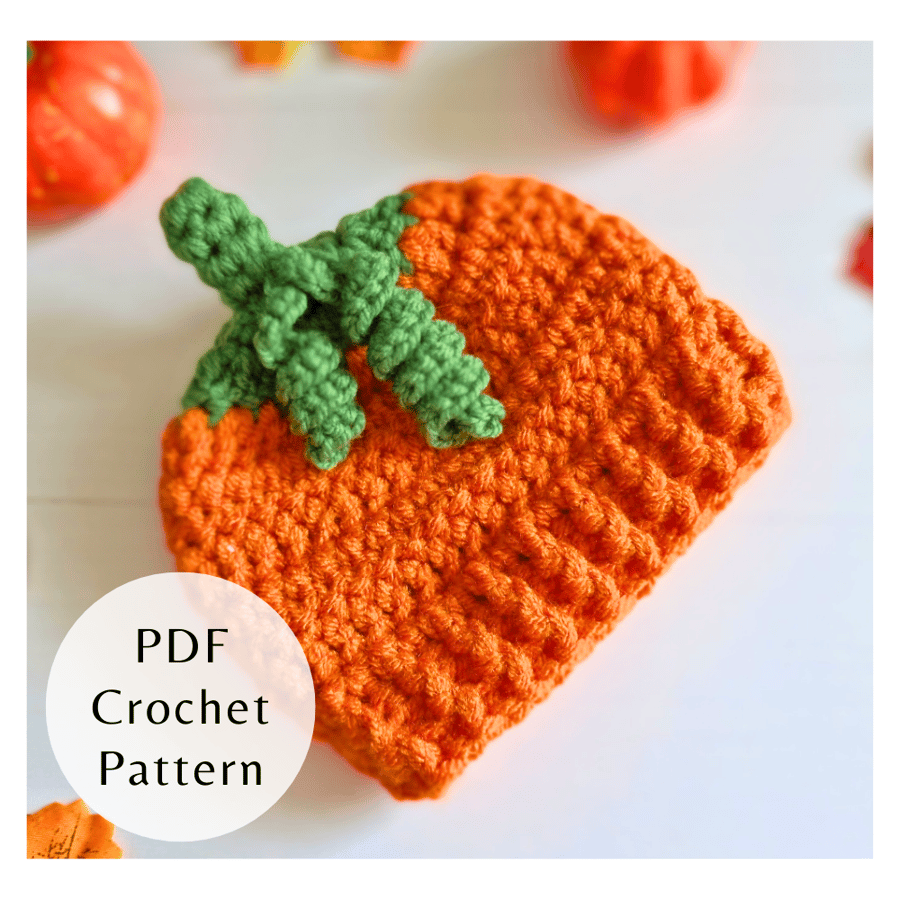 Crochet Pattern - Pumpkin Baby Hat 