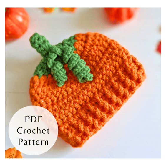 Crochet Pattern - Pumpkin Baby Hat 