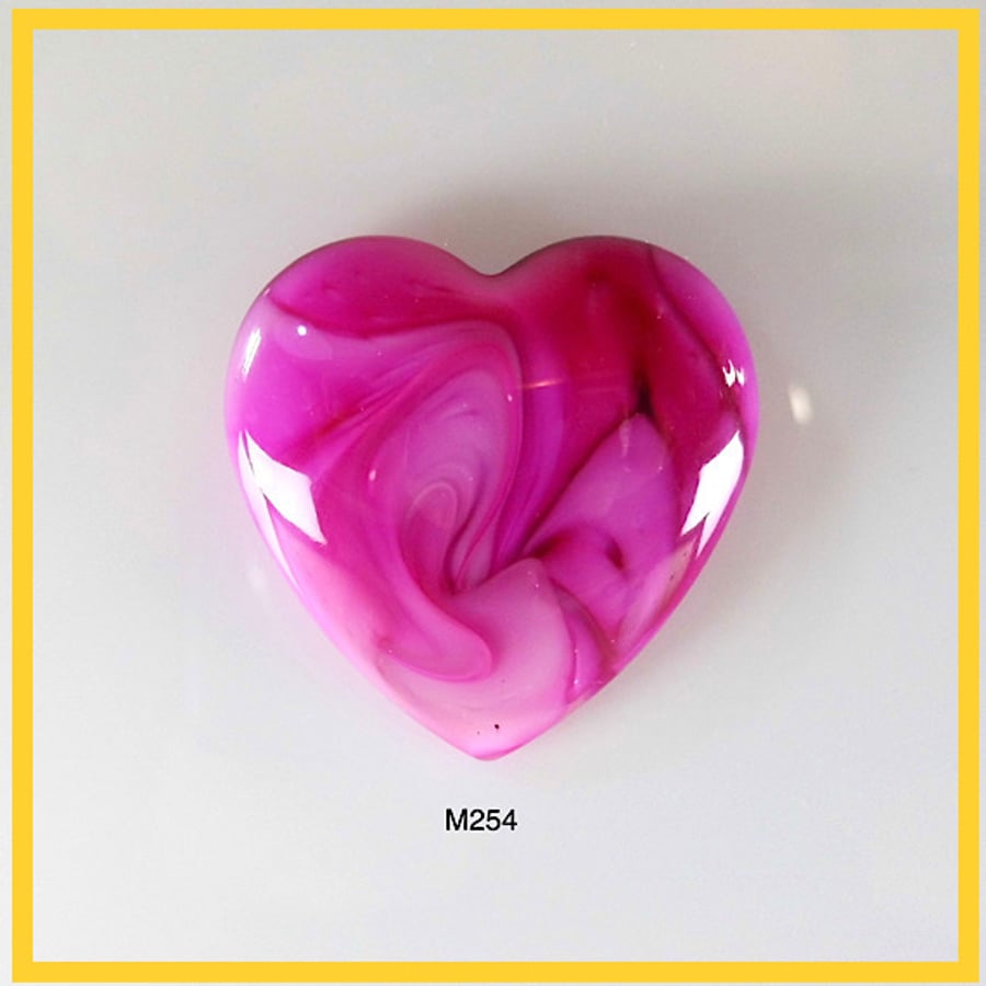 Medium Pink Heart Cabochon, hand made, Unique, Resin Jewelry, M254