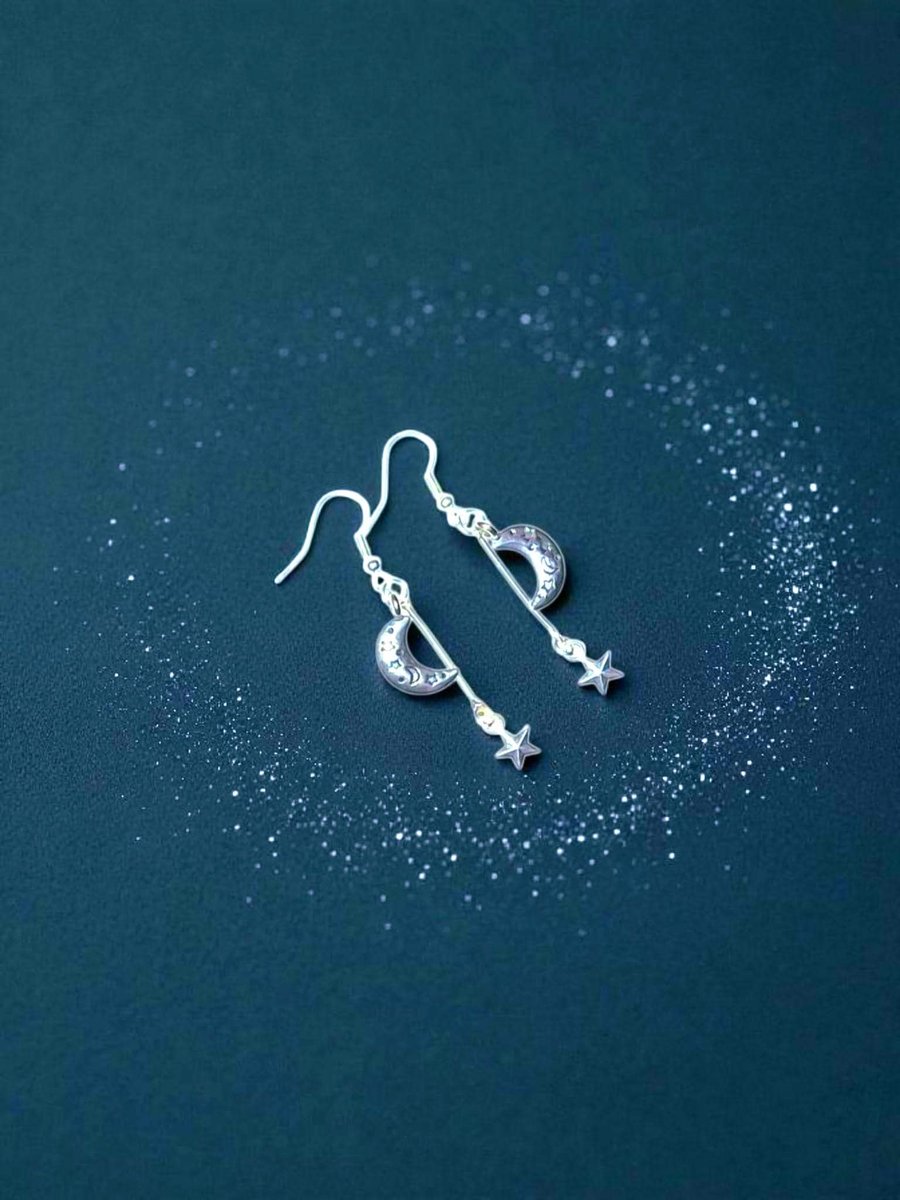 Moon and star earrings, mystical earrings, boho jewellery