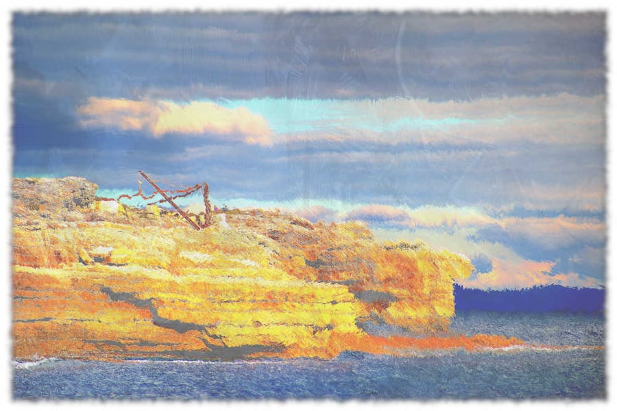 Picture Portland Bill, The Boat Crane, Digital Art Print
