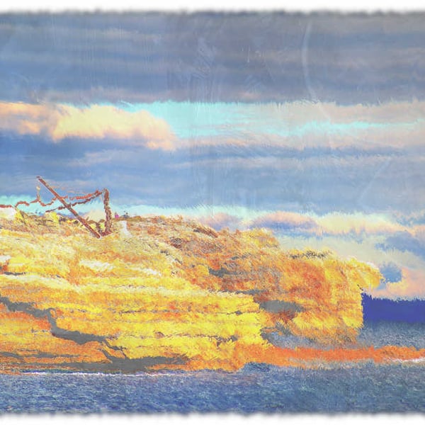 Picture Portland Bill, The Boat Crane, Digital Art Print
