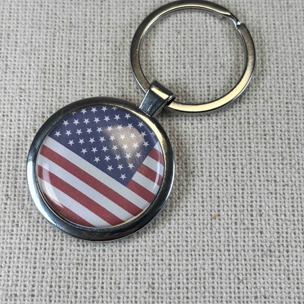 USA Flag Keyring