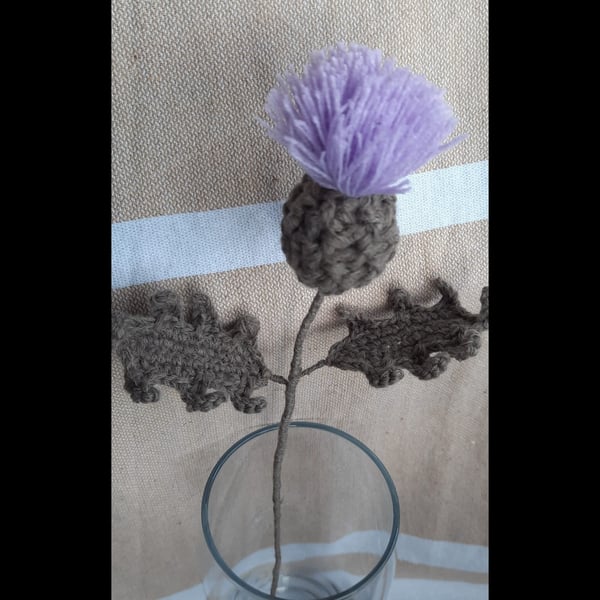 Everlasting Crochet Scottish Thistle – Handcrafted Botanical Textile Art