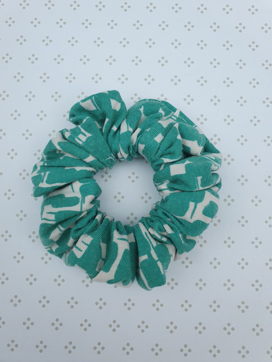 Hair Scrunchie, patterned jersey, large