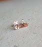 Hammered Copper Paw Print Stud Earrings - Sterling Silver Posts - Image 5