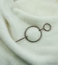 Shawl Pin, Copper Circles with Antiqued Finish