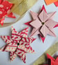 Two Origami Christmas Stars: Hanging Decoration (Raspberry red and dusky pink) - Image 4