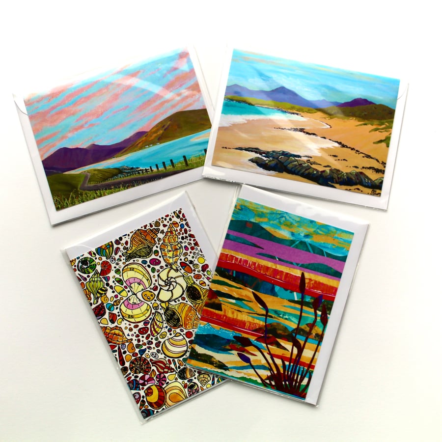 SPECIAL PRICE-FOUR CARD SELECTION PACK - SCOTLAND AND SHELLS