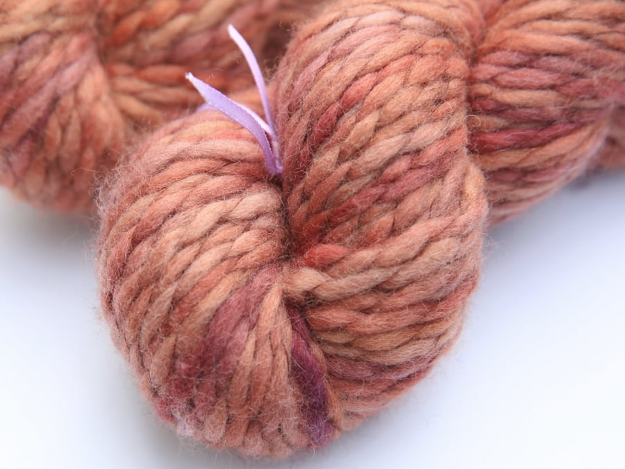 SALE Rose Gold - Chunky merino wave wrap yarn