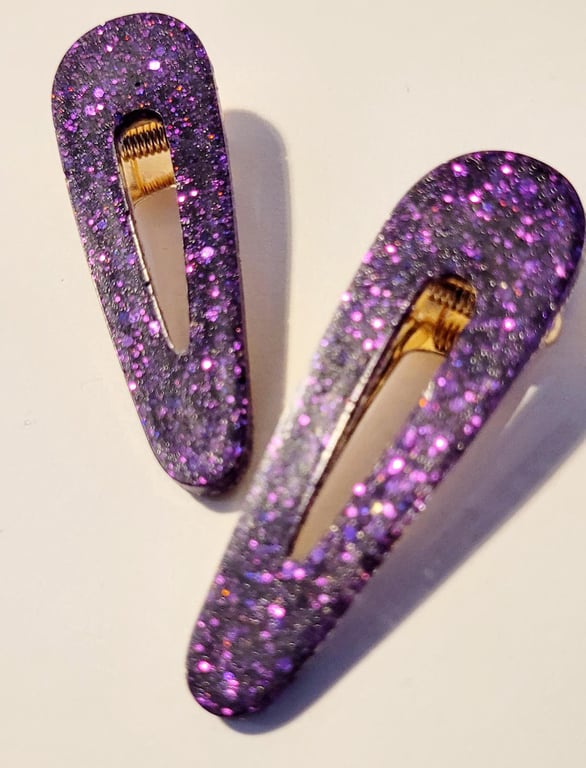 Hair Clips Purple Glitter Clip Teardrop Hair Accessories Summer