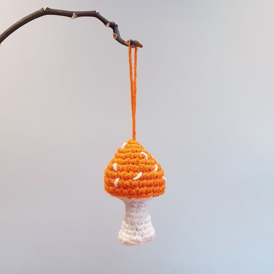 Orange Toadstool Bauble