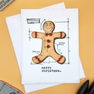 Christmas Card, Gingerbread Man, Handmade Funny Holiday Greeting