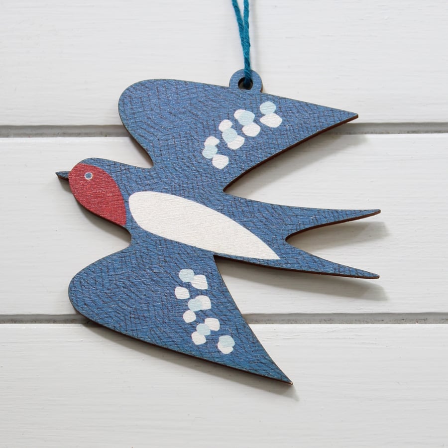 Swallow Wooden Hanging Decoration