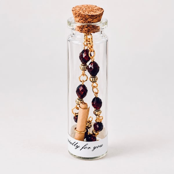 Tigers Eye Style-Handmade Bracelet in a Bottle