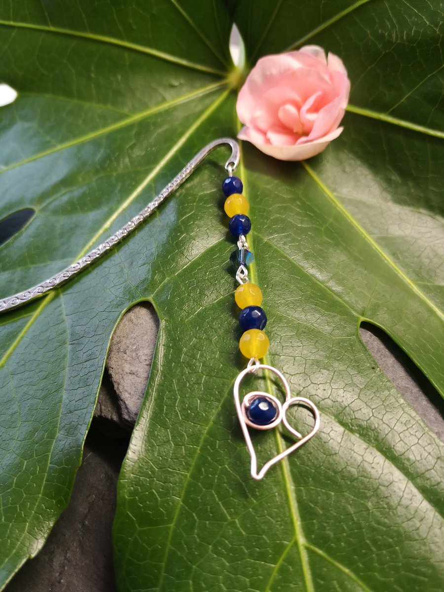 Wirework heart bookmark Gemstone