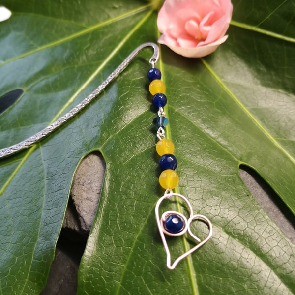 Wirework heart bookmark Gemstone