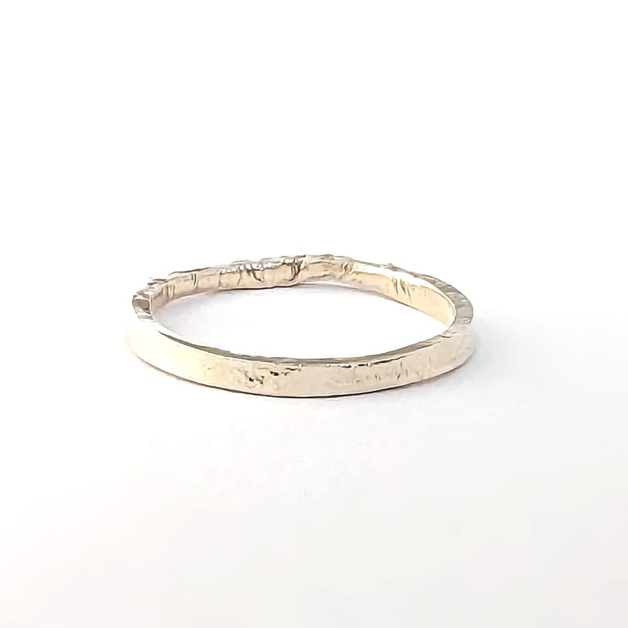 SOLID GOLD RING  9 Carat Gold HALLMARKED Band Textured Ring