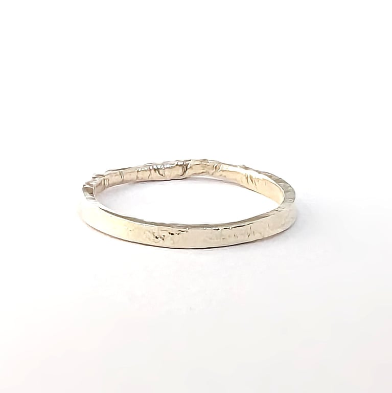 SOLID GOLD RING  9 Carat Gold HALLMARKED Band Textured Ring