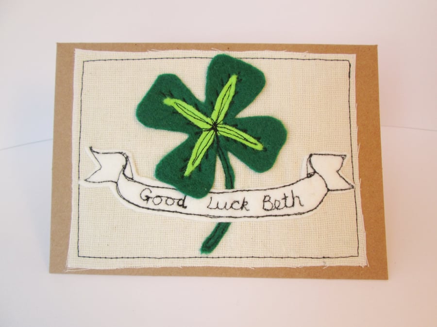 Personalised Good Luck card