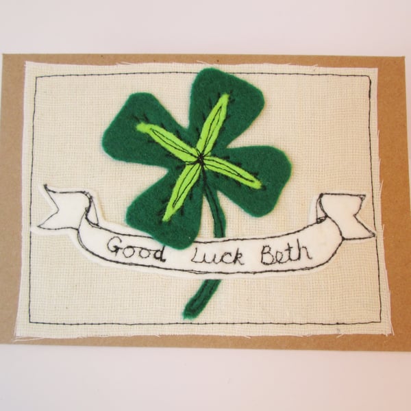 Personalised Good Luck card