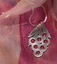 Enamelled Lychee Pendant, Handmade Red Fruit pendant - Image 3