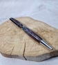 Hand Turned Twist Pen - Purple and Silver with Chrome Plating