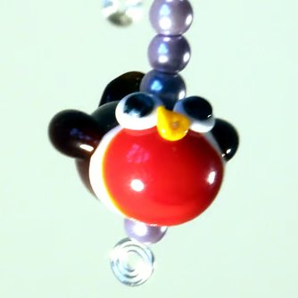 Lampworked Glass Robin Decoration - Teacher thank you gift idea