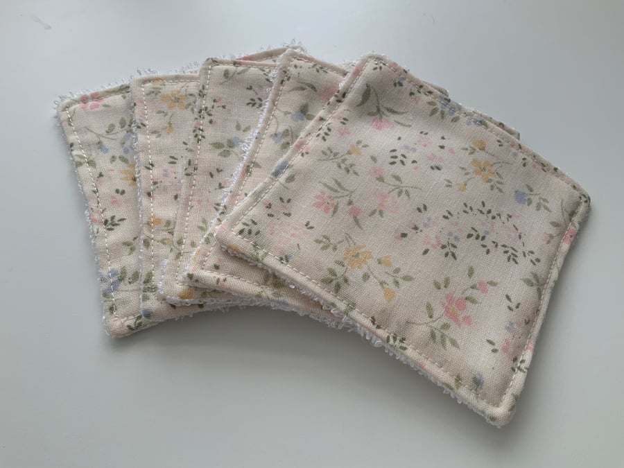 Reusable Bamboo Towelling Cotton Face Wipes, Eco friendly, Washable, Make up pad