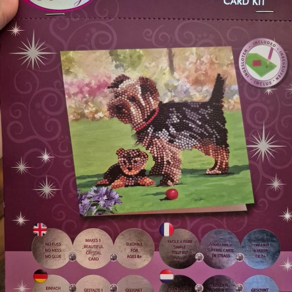 Yorkie craft buddy diamond painting card kit