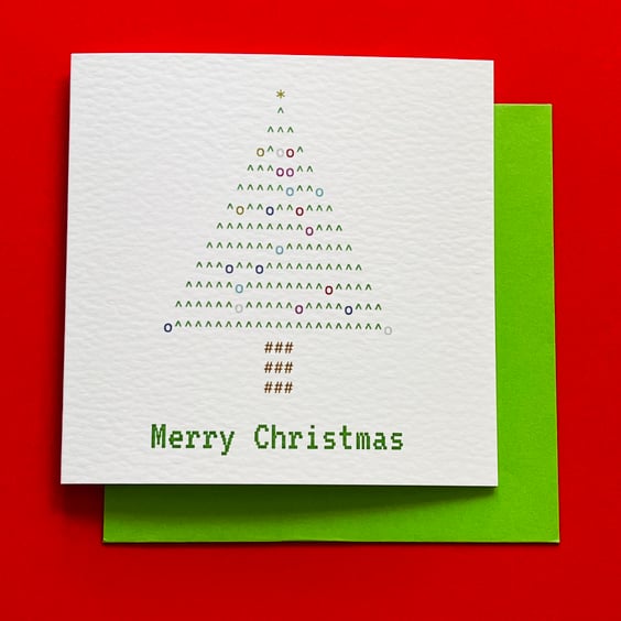 Christmas Tree ASCII Christmas Card with code included