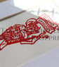 Ad Quod Damnum - Limited Edition Linoprint Devil - Tiny Print in Red - Image 2