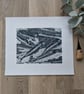 Spanish Sardines Linocut Print, Fish Print, Limited Edition Print - Image 1