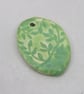 Large Apple Green Sprig Ceramic Pendant - Image 2