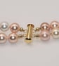 Double Strand Shell Pearl Choker Blush Pink Cream Ivory Gold Scroll Connector - Image 10
