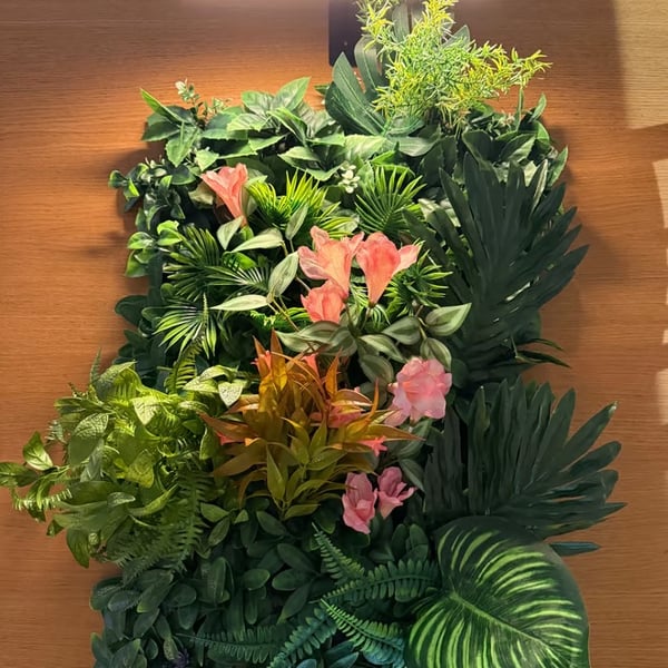 Sun Dappled Dene 60cm x 40cm Luxury Handmade Faux Green Wall