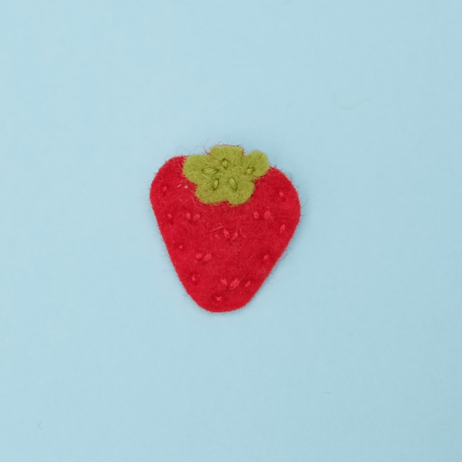 Tiny strawberry brooch pin