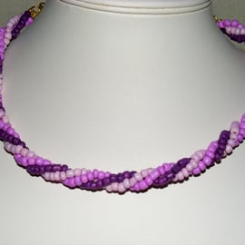 Pinks and Purples Twisted Necklace